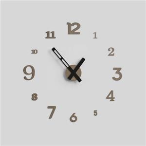 Giallobus - Orologio da Parete Adesivo Grande Float - Typos - Legno Mdf - Float ⌀ 60/80/110cm - 13 - Oak - Orologio da parete moderno - Numeri adesivi 3d - Diametro variabile 60/80/100cm