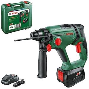 Bosch Martello perforatore a batteria UniversalHammer 18V (1 batteria da 4,0 Ah, 18 Volt System; foratura/foratura a percussione/scalpellatura; potenza del colpo da 2,0 J, SDS Plus)