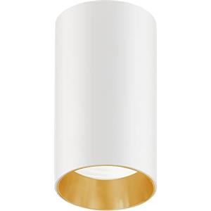 Maclean MCE458 Plafoniera Faretto con attacco GU10 per lampade LED e alogene fino a 35W 55x100mm plafoniera alluminio (1 pezzo senza lampadina, Oro/bianco)