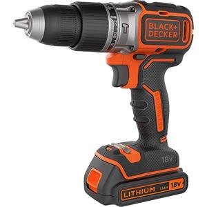BLACK+DECKER, TRAPANO/AVVITATORE BRUSHLESS A PERCUSSIONE CON DOPPIA BATTERIA 18V LITIO 1.5Ah. 2 BATTERIE 18V - 1.5Ah. BL188KB-QW