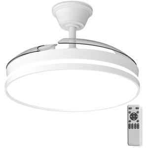 Kemoribe Ventilatore da Soffitto con Illuminazione 106 cm, Ventilatore da Soffitto Luce a LED e Telecomando 6 Velocità, Illuminazione LED Dimmerabile, motore DC silenzioso