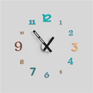 Giallobus - Orologio da Parete Adesivo Grande Float - Typos - Legno Mdf - Float ⌀ 60/80/110cm - 05 - River - Orologio da parete moderno - Numeri adesivi 3d - Diametro variabile 60/80/100cm