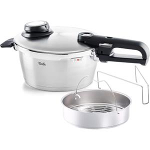 Fissler Vitavit Premium Pentola a pressione in acciaio inox 3.5 L, 22 cm, 4 livelli di cottura, incluso inserto, adatta a fornelli a induzione