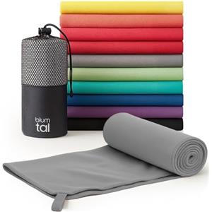 Blumtal Asciugamano in Microfibra 120x60 cm - Asciugatura Rapida, Leggero e Compatto, Ideale per Palestra, Viaggio e Sport, Grigio
