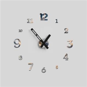 Giallobus - Orologio da Parete Adesivo Grande Float - Typos - Legno Mdf - Float ⌀ 60/80/110cm - 25 - Goldwaves - Orologio da parete moderno - Numeri adesivi 3d - Diametro variabile 60/80/100cm