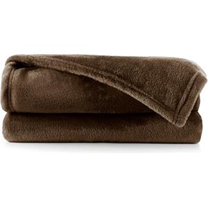 DecoKing Coperta Plaid Pile 150 x 200 cm per Letto una Piazza e Mezza Calda Accogliente e Spessa in Morbido Velluto Per Letto Divano Sedia Tutte le Stagioni Marrone Mic