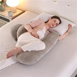 SHANNA Cuscino Gravidanza per Dormire, Cuscino allattamento e Gravidanza, 2024 NUOVO Cuscino Comfort Regolabile per Tutto Il Corpo, Maternità e Cuscino Supporto, Fodera Rimovibile e Lavabile (Caqui)