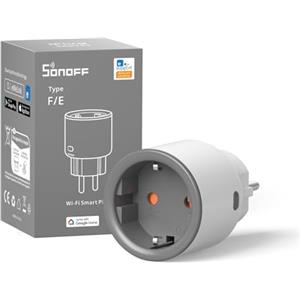 SONOFF S60TPF Presa Smart 16A 2.4G WIFI Intelligente Smart Plug with Timer, Power Statistics, Overload Protection, Voice Control, Compatible with Alexa, Google Home