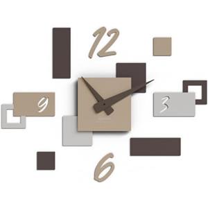 Giallobus - Orologio da Parete Adesivo Modulare Geotime - Stone - Legno Mdf - Geotime - 07S_Slate - Orologio da parete moderno - Numeri adesivi 3d - Costruzione modulare