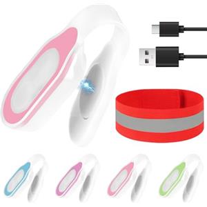 Ainiv Luce Notturna per Infermieri Torcia, LED Torcia Elettrica per Abbigliamento, 3 Modalità Torcia Frontale LED Ricaricabile USB, Mini Luce Notturna a Corsa Pulsante Clip in Silicone, Rosso