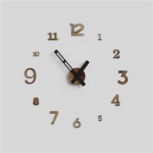 Giallobus - Orologio da Parete Adesivo Grande Float - Typos - Legno Mdf - Float ⌀ 60/80/110cm - 22 - Rust - Orologio da parete moderno - Numeri adesivi 3d - Diametro variabile 60/80/100cm