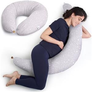 Niimo Cuscino Allattamento e Gravidanza XXL - Cuscino Gravidanza per Dormire con Federa 100% Cotone, Vincitore Del Doppio Platino Nel 2022, Ciambella Allattamento Neonato, Cuscino per Gravidanza