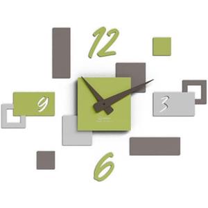 Giallobus - Orologio da Parete Adesivo Modulare Geotime - Stone - Legno Mdf - Geotime - 02S_Plant - Orologio da parete moderno - Numeri adesivi 3d - Costruzione modulare
