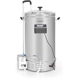 KLARSTEIN Kit per fare la birra, Pentola per ammostamento, Kit birra fatta in casa, Pompa di ricircolo, Pannello touch, Timer, Acciaio inox, 3300 W, Fermentatore 45 L