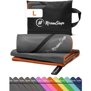 NirvanaShape Asciugamano in microfibra NirvanaShape, asciugamani in microfibra da bagno, da viaggio, da spiaggia e per lo sport (palestra, spiaggia), L 140 x 70 cm
