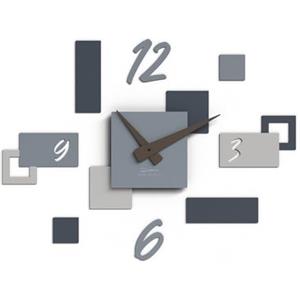 Giallobus - Orologio da Parete Adesivo Modulare Geotime - Stone - Legno Mdf - Geotime - 06S_Hurricane - Orologio da parete moderno - Numeri adesivi 3d - Costruzione modulare