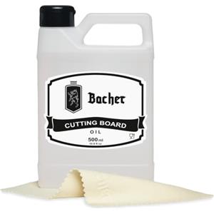 Bacher Olio per Taglieri in Legno 500ml - Qualità Alimentare Olio per Legno, Proteggere Tagliere Blocco Macellaio, Piani di Lavoro, Utensili da Cucina in Legno