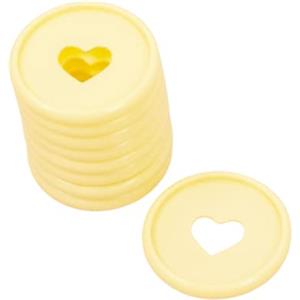 Craftelier - Anelli a Disco in Plastica M con Cuore Fustellato per Rilegatura di Planner, Quaderni o Album | Ideale per Scrapbooking | Confezione da 9 pezzi Diametro 35 mm - Colore Giallo Pastello