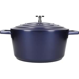 Master Class MasterClass Casseruola media con coperchio 4 litri/24 cm, in alluminio leggero fuso, sicura per forno e piano cottura a induzione, blu