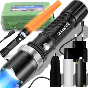 Retoo Torcia LED Tattica, Alta Potente Professionale, 5000 Lumen, Super Luminoso, Ricaricabile, Caricabatteria per Auto, 5 Modalità Luce, per Campeggio, Escursionismo, Trekking, Emergenza, 4200 mAh