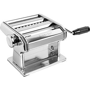 Marcato Ampia 150 AM-150-CLS Macchina per Pasta Manuale con Sfoglia, Fettuccine e Tagliolini, Acciaio Cromato, Argento, Linea Basic.