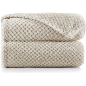 DecoKing Coperta Plaid Pile 70x150 cm per Letto Singolo Calda Accogliente e Spessa in Morbido Velluto Stile Scandinavo Per Letto Divano Sedia Tutte le Stagioni Cappuccino Henry