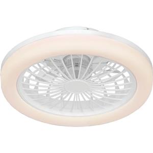 Ledvion - Ventilatore da soffitto con luce, 42cm, Bianco, 24W, 2500Lm, 3 temperature di colore, (2700k/4000K/6000K), 5 Velocità, Dimmerabile, Telecomando, Motore DC Reversibile