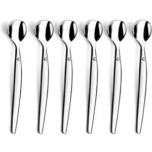 LOU LAGUIOLE - Set di 6 cucchiai per espresso e moka - Set di - Jet - Acciaio 18/0 - Finitura Specchio - Lunghezza 114 mm - Acciaio inossidabile