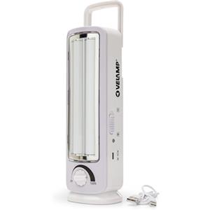 VELAMP - Lampada Emergenza Portatile Ricaricabile, Lampada LED Anti-blackout, Luce Emergenza Super Luminosa (300 lumen) Dimmerabile, Torcia Led Ricaricabile Con Cavo USB per Campeggio, Officina, Casa