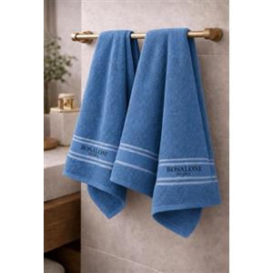 B O S A L O N I Set BOSALONI HOME 2 Asciugamani Viso 74×34 cm - 100% Cotone - Morbidi e Assorbenti - Lavabili in Lavatrice - Colori Assortiti (Blu Navy)