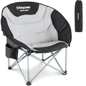 KingCamp Sedia Pieghevole XXL Moon Chair Extra Large Max. 150kg Tonda Imbottita con Borsa da Trasporto Portatile Sedia Campeggio di Deluxe Comodo per Campeggio Pesca Escursioni