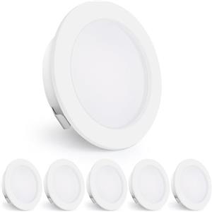 KYOTECH Faretti da Incasso a LED 230V, 4W 440LM Faretti LED 16mm Ultrapiatti 4000K Bianco Neutro Faretti da Soffitto Foro 55-60mm per Cucina, Soggiorno, Camera da Letto, Bianco, Set da 6