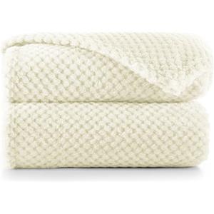 RESTILO DecoKing Coperta Plaid Pile 220x240 cm per Letto Matrimoniale Calda Accogliente e Spessa in Morbido Velluto Stile Scandinavo Per Letto Divano Sedia Tutte le Stagioni Crema Henry