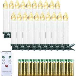 EXTSUD 20 candele a LED, lampada a candela, luce notturna, senza fiamma, fiamme realistiche per camera da letto, regalo di Natale, Decorazione per feste, Funzionamento a batteria con Telecomando