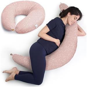 Niimo Cuscino Allattamento e Gravidanza XXL - Cuscino Gravidanza per Dormire con Federa 100% Cotone, Vincitore Del Doppio Platino Nel 2022, Ciambella Allattamento Neonato, Cuscino per Gravidanza
