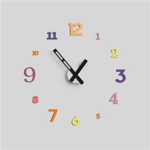 Giallobus - Orologio da Parete Adesivo Grande Float - Typos - Legno Mdf - Float ⌀ 60/80/110cm - 03 - Fruit - Orologio da parete moderno - Numeri adesivi 3d - Diametro variabile 60/80/100cm