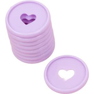 Craftelier - Anelli a Disco in Plastica M con Cuore Fustellato per Rilegatura di Planner, Quaderni o Album | Ideale per Scrapbooking | Confezione da 9 pezzi Diametro 35 mm - Colore Viola