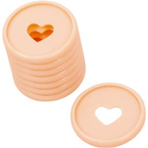 Craftelier - Anelli a Disco in Plastica M con Cuore Fustellato per Rilegatura di Planner, Quaderni o Album | Ideale per Scrapbooking | Confezione da 9 pezzi Diametro 35 mm - Colore Rosa Baby