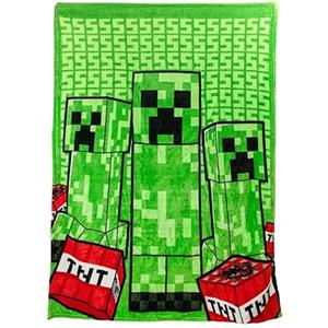 Paladone Minecraft Creeper - Coperta con cuscino 2 in 1, con licenza ufficiale, coperta da viaggio Microsoft, pieghevole, morbida e soffice, design compatto per soggiorno o camera da letto