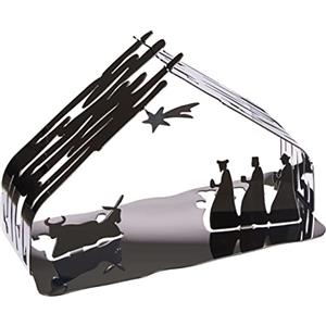 Alessi Bark Crib BM09 - Presepe di Design in Acciaio Inossidabile con Particolari Dorati, Lucido