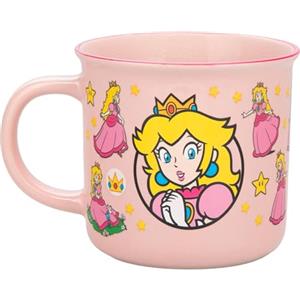 Paladone Super Mario Princess Peach Tazza con effetto termico, 300 ml, licenza ufficiale, rosa, tazza da caffè in ceramica per bevande calde, regalo per gamer, collezione Nintendo, cultura pop