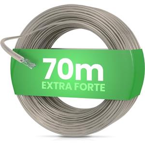 SimplySmooth Stendibiancheria 70m - Corda con anima in acciaio in 3 lunghezze - Extra resistente e robusta - Per giardino, campeggio e stendibiancheria - Corda da esterno
