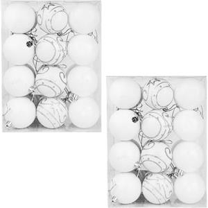 CASARIA® Set Palline di Natale 48pz Ø 6cm in Plastica Opaca Lucida Addobbi Decorazioni Natalizie Festività Famiglia Inverno