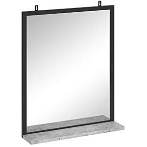 Vicco Specchio bagno Fyrk, Calcestruzzo, 50 x 60 cm, con vano portaoggetti per la conservazione di accessori da bagno