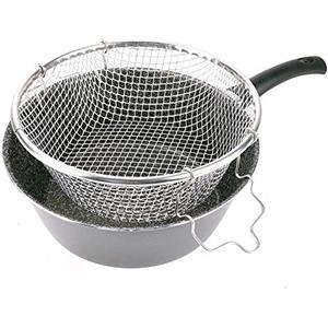 Alluflon Tradizione Italia Friggitrice con Cestello, Alluminio, Nero, 24 cm
