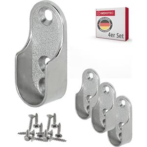Gedotec Portabinari ovali per appendiabiti da guardaroba | 30 x 15 mm | OVA | 4 pezzi - Portabinari in metallo per appendiabiti ovali | acciaio nichelato | guardaroba