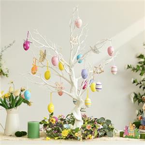 Inweder Alberi Artificiali Bianchi - Albero Finto Alto 80cm per Centrotavola, Ramoscelli per Natale, Pasqua, Matrimonio, Ornamento e Decorazione Casa