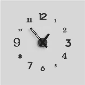 Giallobus - Orologio da Parete Adesivo Grande Float - Typos - Legno Mdf - Float ⌀ 60/80/110cm - 09 - Cement - Orologio da parete moderno - Numeri adesivi 3d - Diametro variabile 60/80/100cm