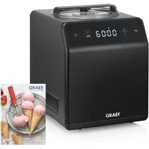 GRAEF. GRAEF Gelatiera IM706 grigio micaceo, gelatiera e yogurtiera, funzione di raffreddamento automatico, funzione di agitazione, 2 litri di gelato, segnale acustico