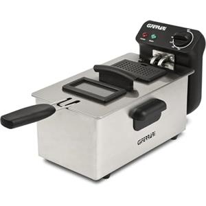 G3 Ferrari G10203 Pastella Friggitrice, 2000 W, 3 Litri, Contenitore Smaltato, Cestello INOX, Temperatura regolabile 130° - 190°C Filtro Anti-odore, Coperchio con Finestra, Facile da pulire, Grigio